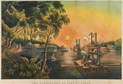 El Mississippi en tiempos de paz, 1865 de N. and Ives, J.M. Currier